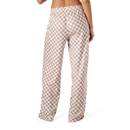 HMBZP-LCLX Hello Mello® Breezy Does It Checked Pajama Pants Late Checkout Tan/Ivory 0