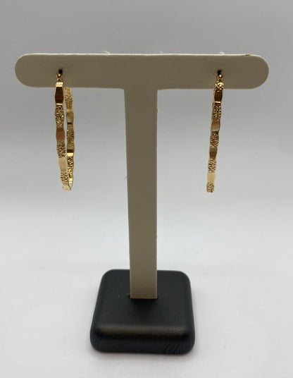 742 JF320HTGF Gold Filled Hoop Earrings Pointed Oval 0