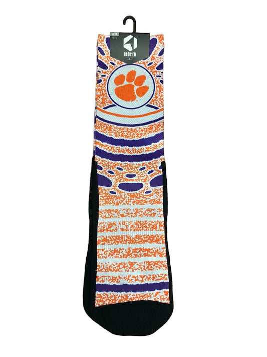 CL-CLEM-THWBK-SPLASH-LXL Clemson Tigers Throwback Splash Socks L/XL 0