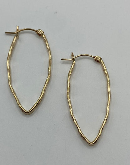 742 JF320HTGF Gold Filled Hoop Earrings Pointed Oval 0