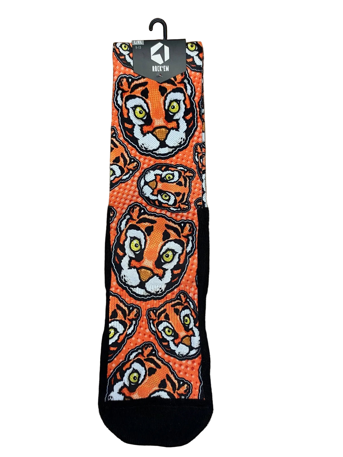 CL-CLEM-POPART-MASCOT-LXL Clemson Tigers Pop Art Mascot Socks L/XL 0