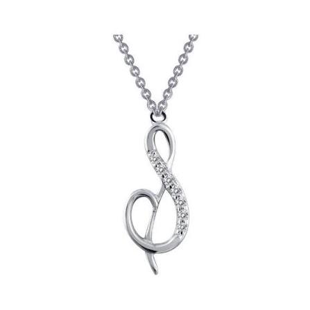 9N0 Lafonn Sterling Silver RFG Designer Pave Initial