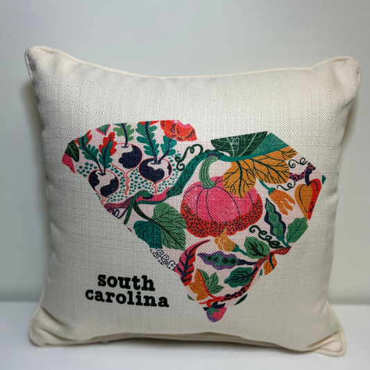 Spring Veggie SC State Pillow