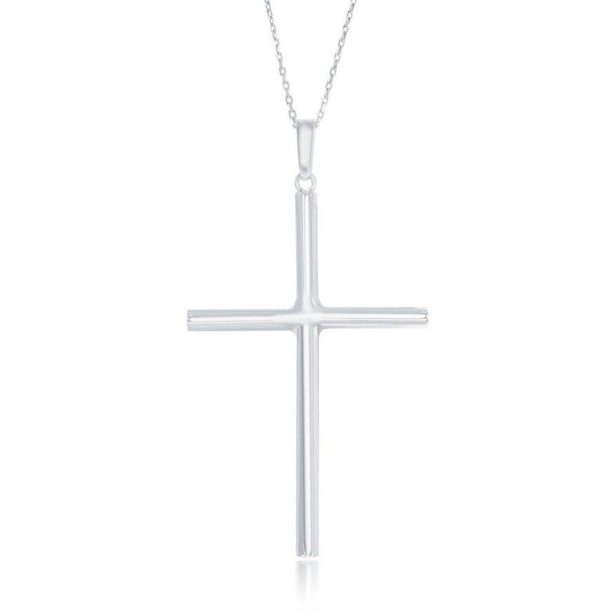 Sterling Silver Large Cross Necklace