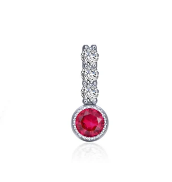 BP002 Lafonn Sterling Silver Lassaire Simulated Diamond/Simulated Birthstone Charm 0