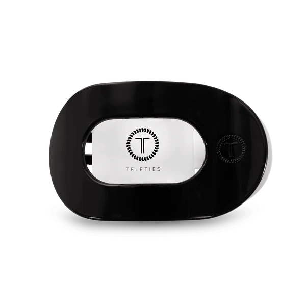 TT-FCM01-002 Teleties Jet Black Medium Flat Round Hair Clip