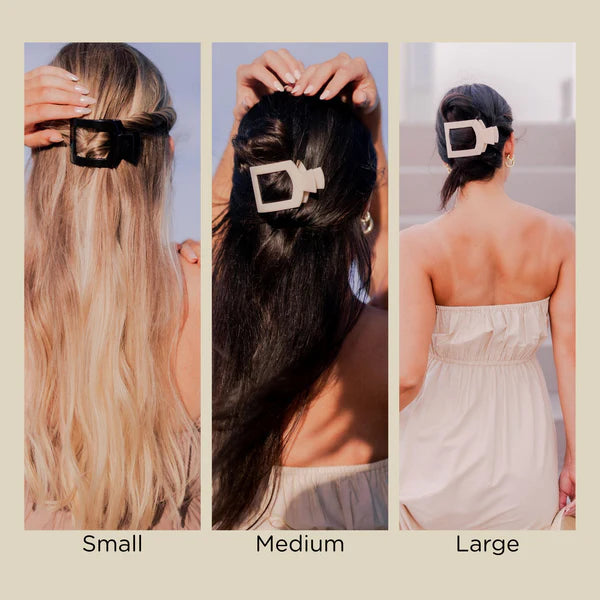 TT-FCS02-002 Teleties Jet Black Small Flat Square Hair Clip