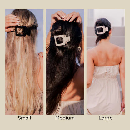 TT-FCS02-002 Teleties Jet Black Small Flat Square Hair Clip