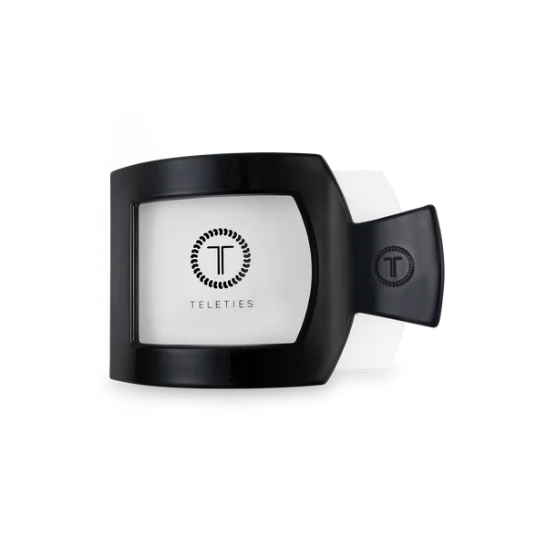 TT-FCS02-002 Teleties Jet Black Small Flat Square Hair Clip