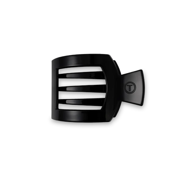 TT-FCS02-002 Teleties Jet Black Small Flat Square Hair Clip