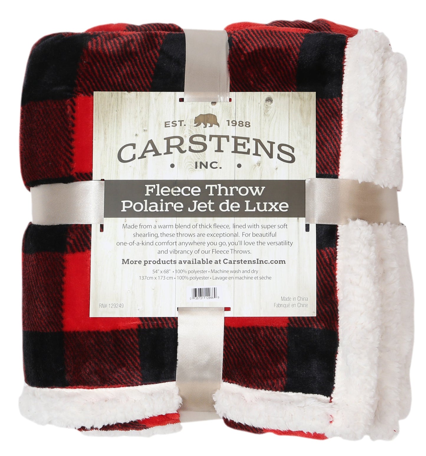 Lumberjack Plaid Sherpa Plush Throw