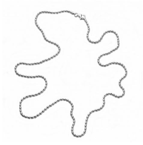 Sterling Silver 1.8mm Rice Bead Chain - 24"