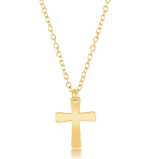 Sterling Silver Gold Plated Cross Necklace