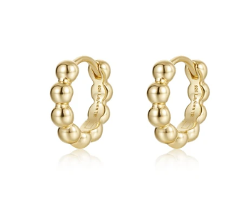 E0697NSG00 Lafonn Gold Plated Sterling Silver Lumina Beaded Helix Huggie Earrings 0