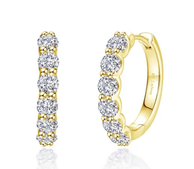 E0649CLG00 Lafonn Gold Plated Sterling Silver 2.04CTW Lassaire Stone Josie Hoop Earrings 0