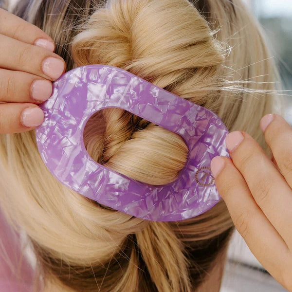 Teleties Lavender Mist Flat Round Hair Clip