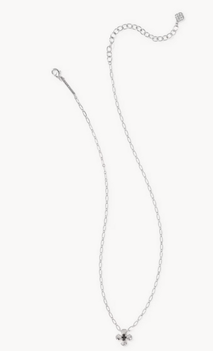 9608805578 Kendra Scott Leanne Short Pendant Necklace Rhodium/Black 0