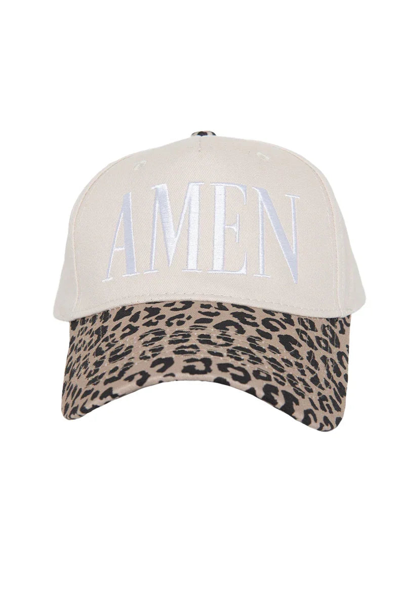 KDC-BC-1195 Katydid AMEN Vintage Style Trucker Hats Leopard/Tan 0