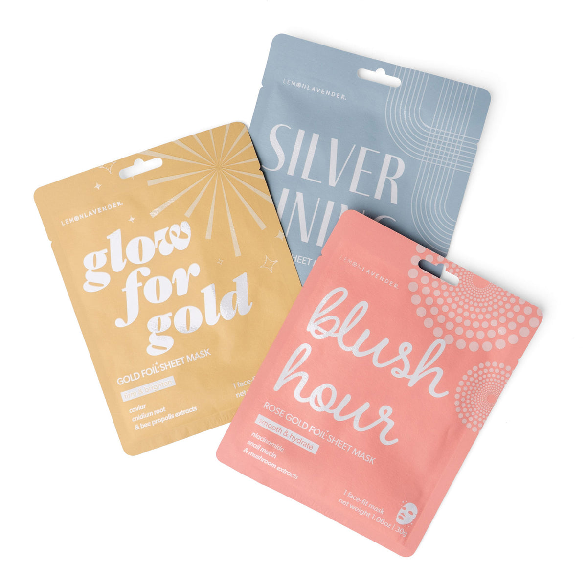 LLGG-U48 Lemon Lavender® Glow Getter Foil Face Masks 0
