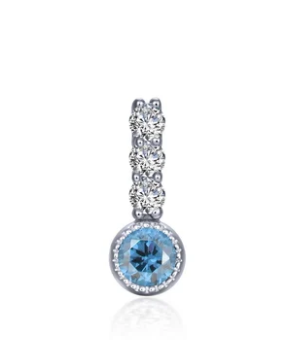 BP002 Lafonn Sterling Silver Lassaire Simulated Diamond/Simulated Birthstone Charm 0