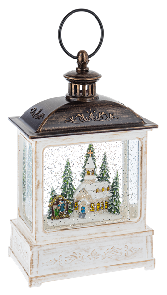 MX187376 Ganz LED Light Up Shimmer Church Scene Lantern 0