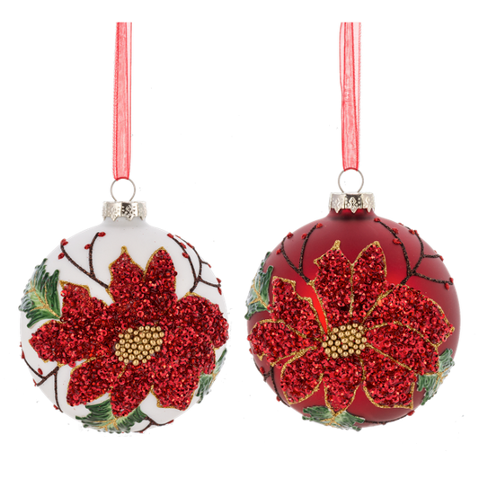 MX197750 Ganz Poinsettia Ball Ornaments 0
