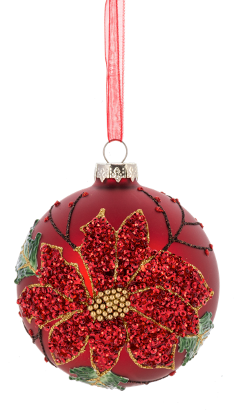 MX197750 Ganz Poinsettia Ball Ornaments 0