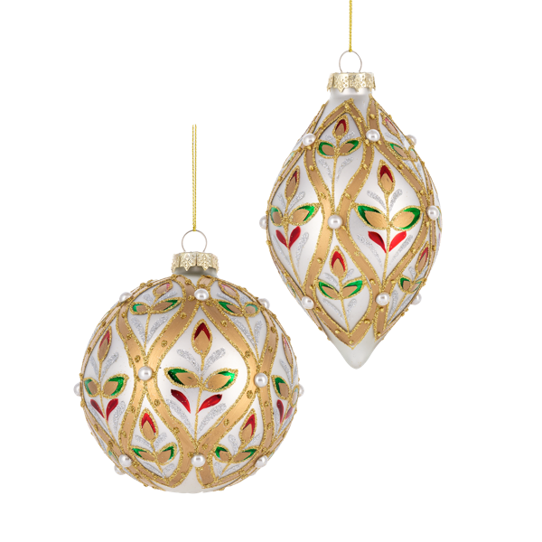MX197795 Ganz Scroll Work Pattern Ornaments 0