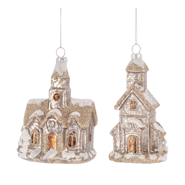 MX197836 Ganz Church Ornaments Glass 0