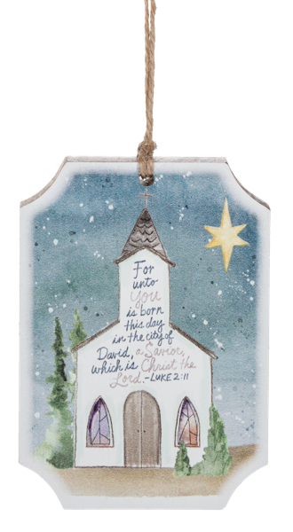 MX202360 Watercolor Church Wood Ornaments 0
