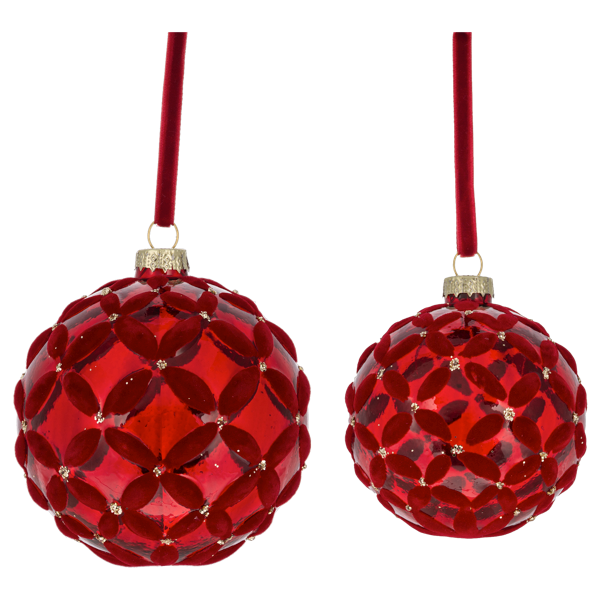 MX202701 Ganz Flocked Basket Weave Ball Ornament Glass 0