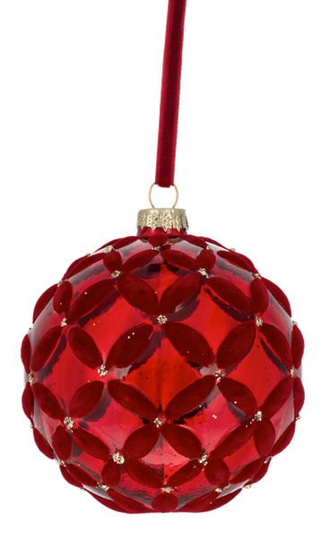 MX202701 Ganz Flocked Basket Weave Ball Ornament Glass 0