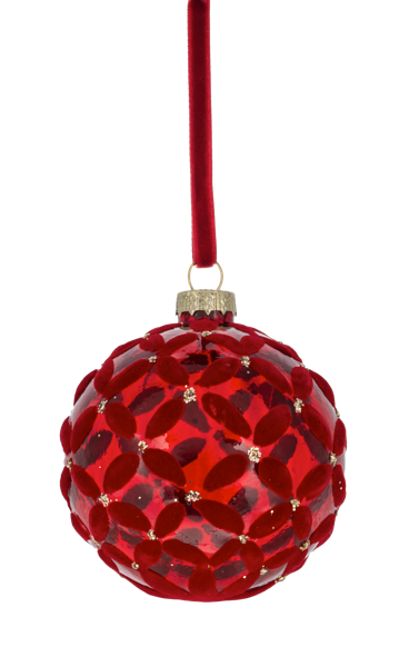 MX202701 Ganz Flocked Basket Weave Ball Ornament Glass 0