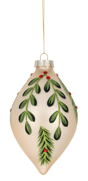 MX203158 Ganz Ivy Pattern Ball & Drop Ornaments 0