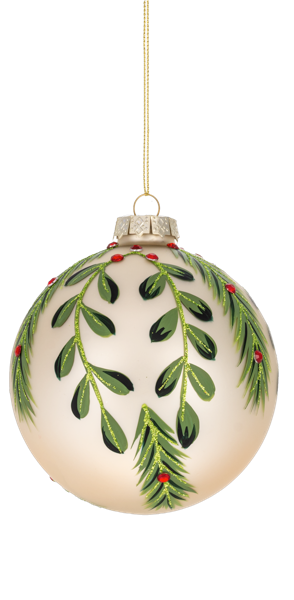 MX203158 Ganz Ivy Pattern Ball & Drop Ornaments 0