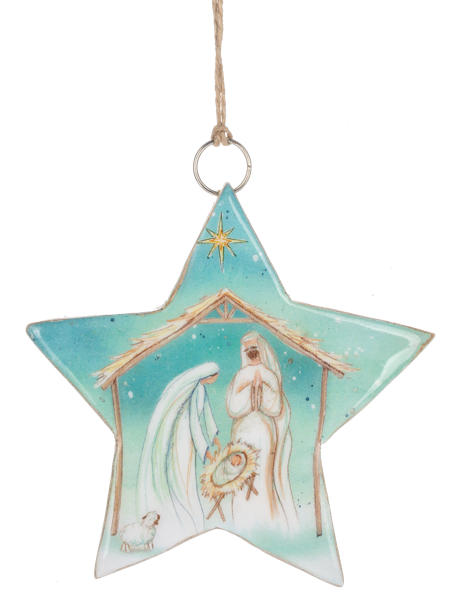 MX204688 Ganz Watercolor Holy Family Ornaments 0