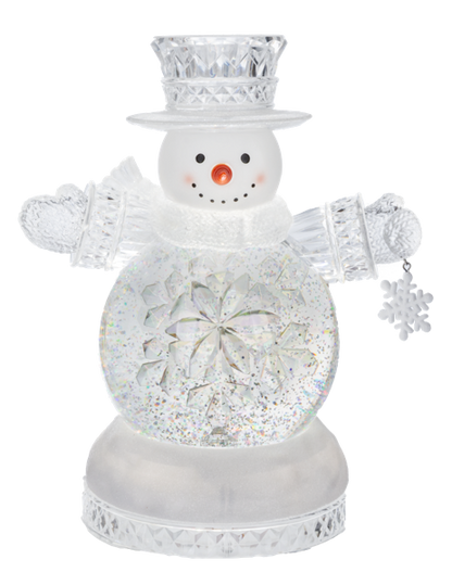 MX205464 LED Light Up Shimmer Rotating Snowman Figurine 0