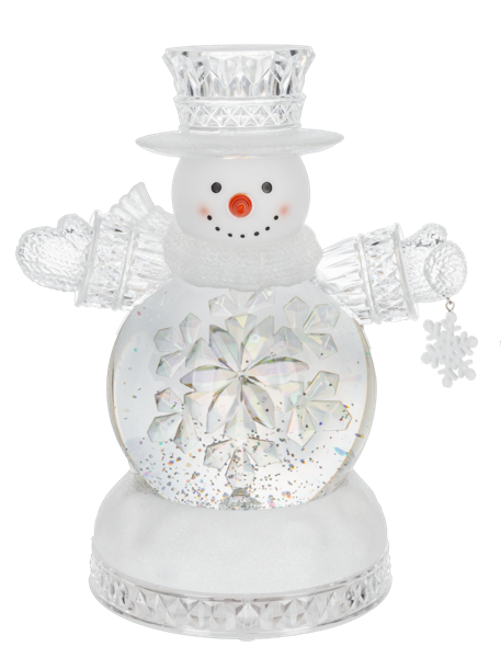 MX205464 LED Light Up Shimmer Rotating Snowman Figurine 0
