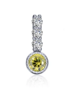 BP002 Lafonn Sterling Silver Lassaire Simulated Diamond/Simulated Birthstone Charm 0