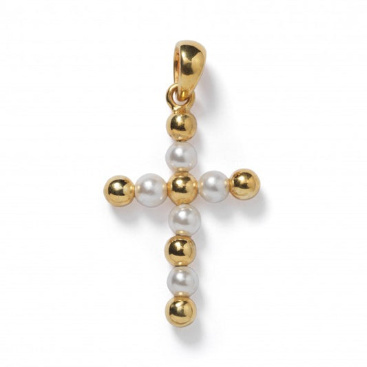 742 DER P1987 Southern Gates Gold-Plated Sterling Silver Margeaux Beaded Cross Pendant 0