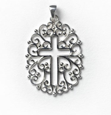 Open Cross Filligree Pendant