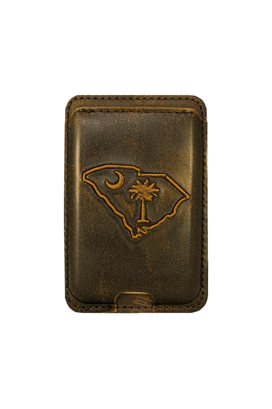 IWB8-PALM-BURN Zep-Pro Burnished Antiqued Magnet Phone Card Holder Palmetto 0