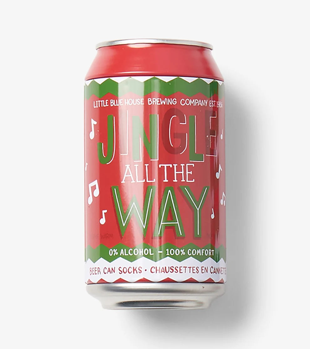 BC1CHST002 Jingle All The Way Beer Can Socks 0