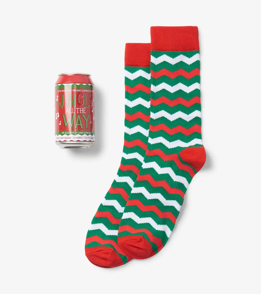 BC1CHST002 Jingle All The Way Beer Can Socks 0