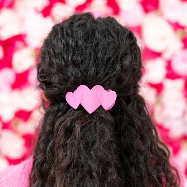 Teleties Pink Heart to Heart Flat Hair Clip