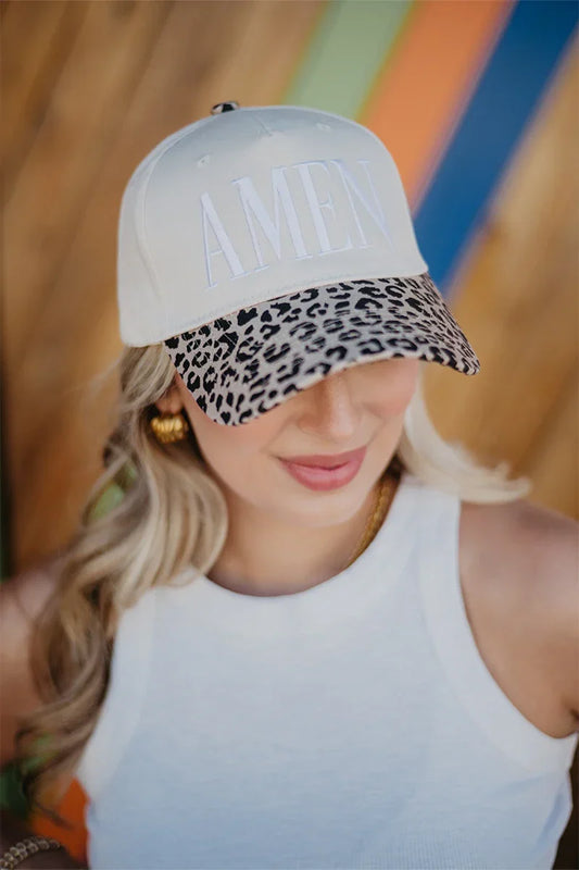 KDC-BC-1195 Katydid AMEN Vintage Style Trucker Hats Leopard/Tan 0