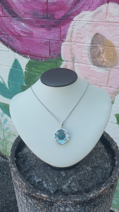 4819WBT 14K White Gold Galatea 10MM DavinChi Cut Blue Topaz Necklace 0