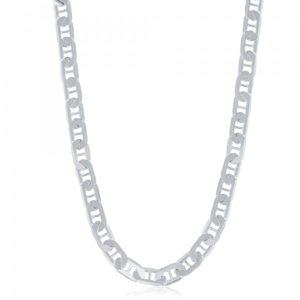 Flat Marina Chain - 22" - Sterling Silver 