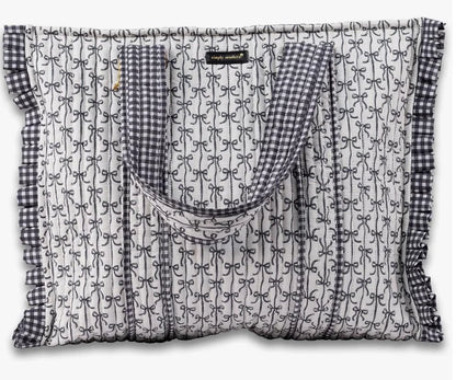 0126-BAG-QLTD-TOTE-BLKBOW Simply Southern Tote Bag Black Bow
