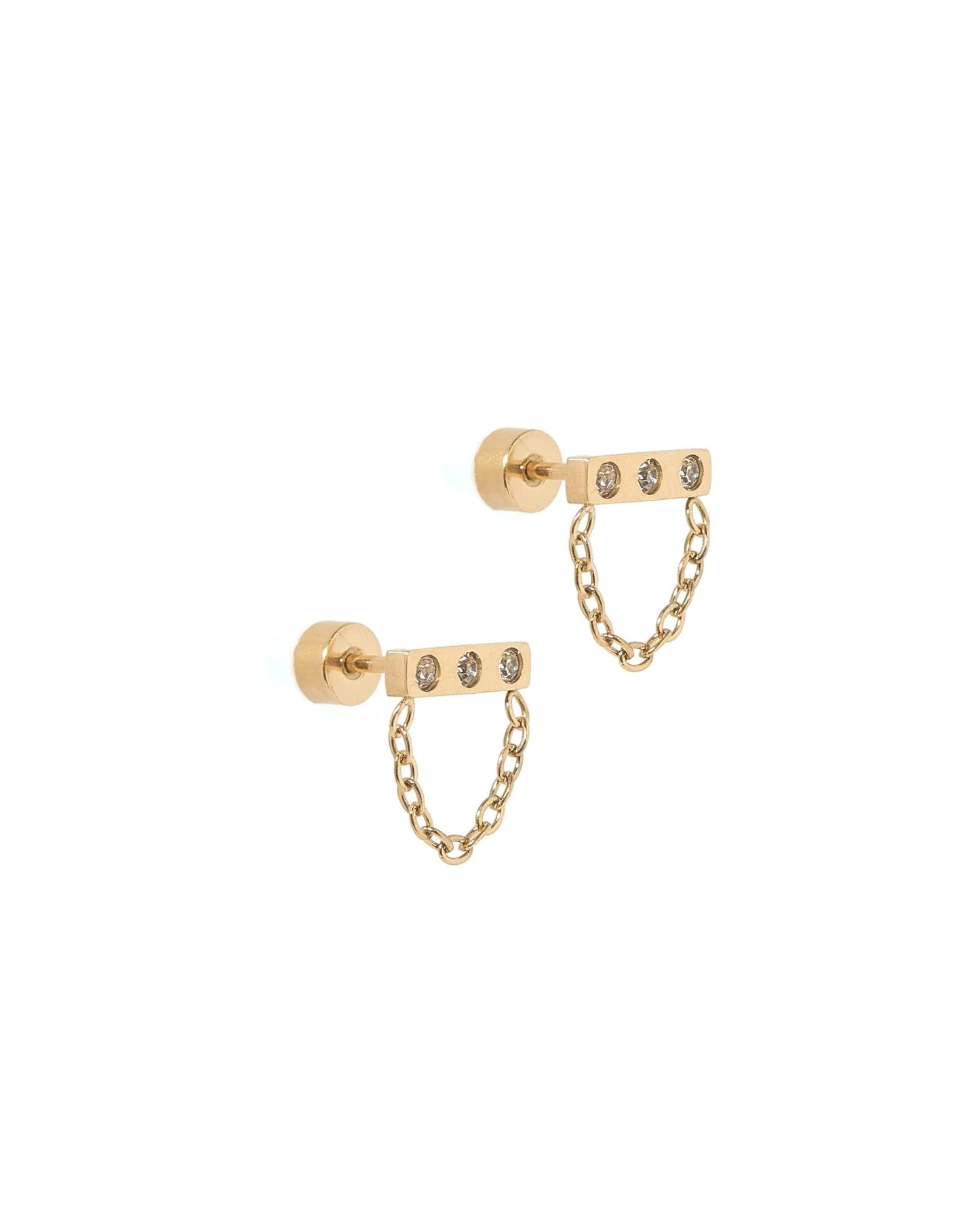 LINNY2840 Channing Gold Tone Screwback Earring
